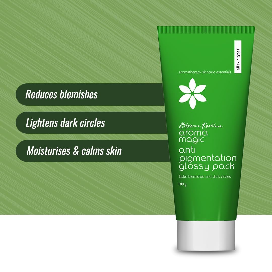 Aroma Magic Anti Pigmentation Glossy Face Pack| 5 powerful natural extracts |Fade Pigmentation,Blemishes & Dark circles |Radiant & Natural Glow |for Men & Women |All Skin Types|100gm thumbnail