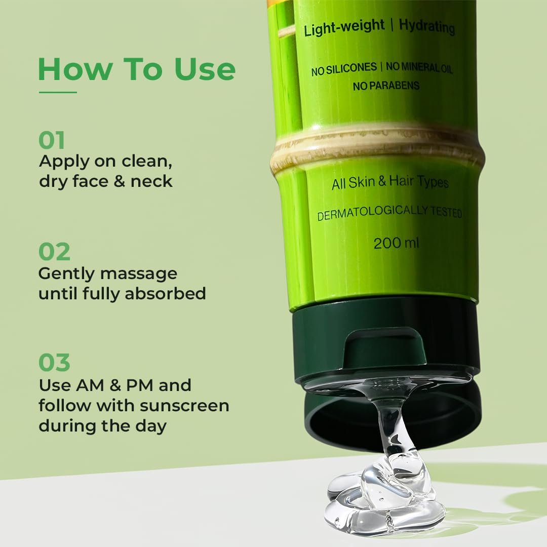 WOW Skin Science Korean Bamboo Gel with Peptide | 99% Pure Bamboo Extract | Lightweight Hydration for Skin & Hair 200ml thumbnail