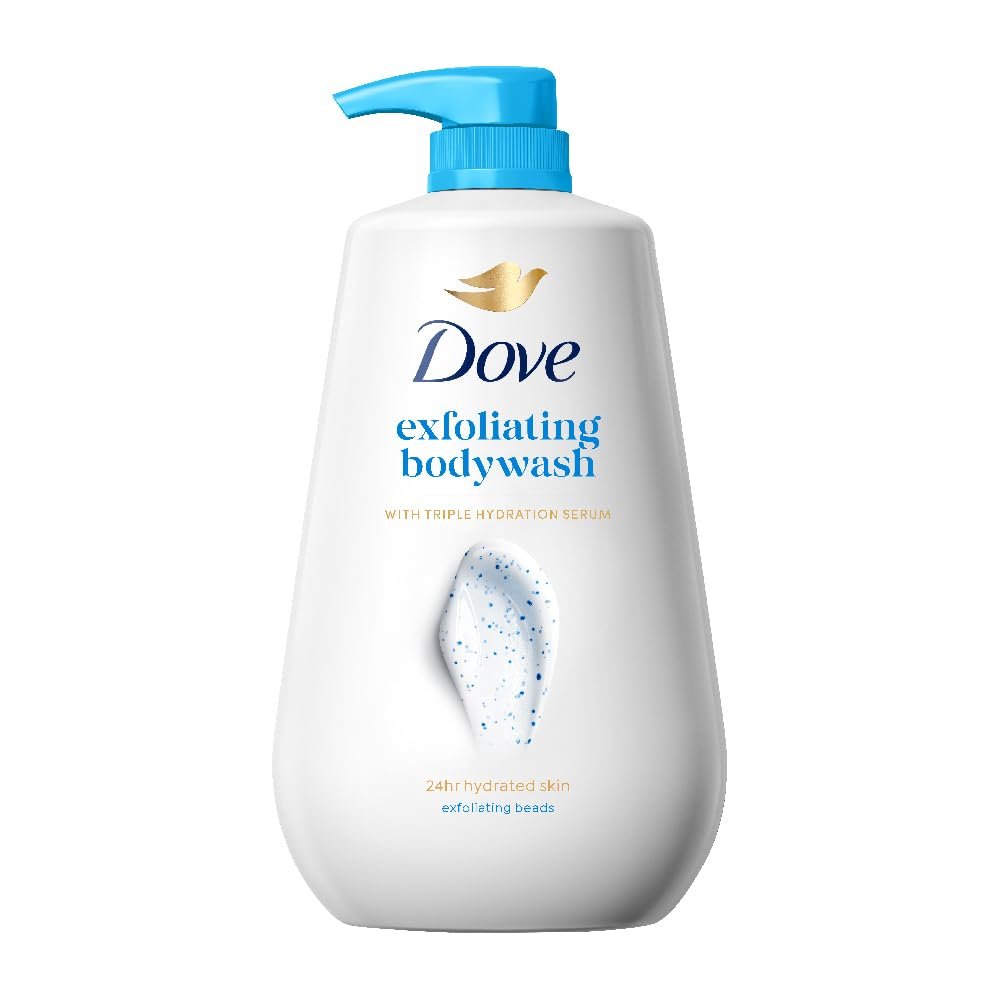 DOVE Exfoliating Bodywash, 825ml, for Smooth Radiant Skin, with Triple Hydration Serum & Glycerine, for Men and Women thumbnail