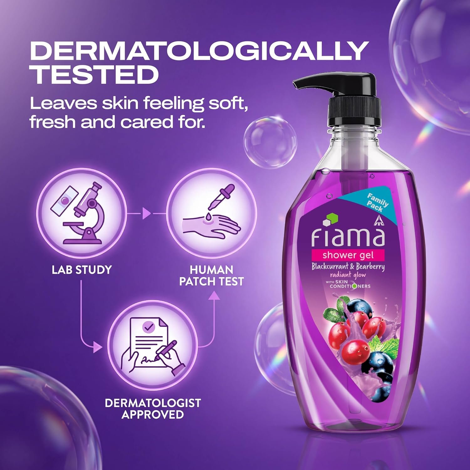 Fiama Shower Gel Body Wash Blackcurrant & Bearberry, 750ml | Moisturizing Body Wash with Skin Conditioners | Soft, Smooth & Radiant Skin | Dermatologist tested | Paraben Free | thumbnail