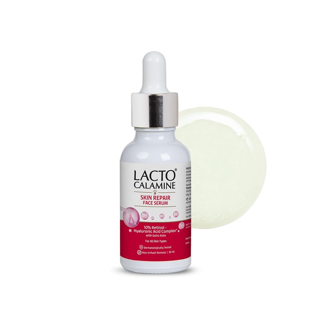 Lacto Calamine 10% Retinol Complex Face Serum with Hyaluronic Acid & Gotu Kola | Reduces Fine Lines & Wrinkles | Anti-Aging Night Serum |  30ml