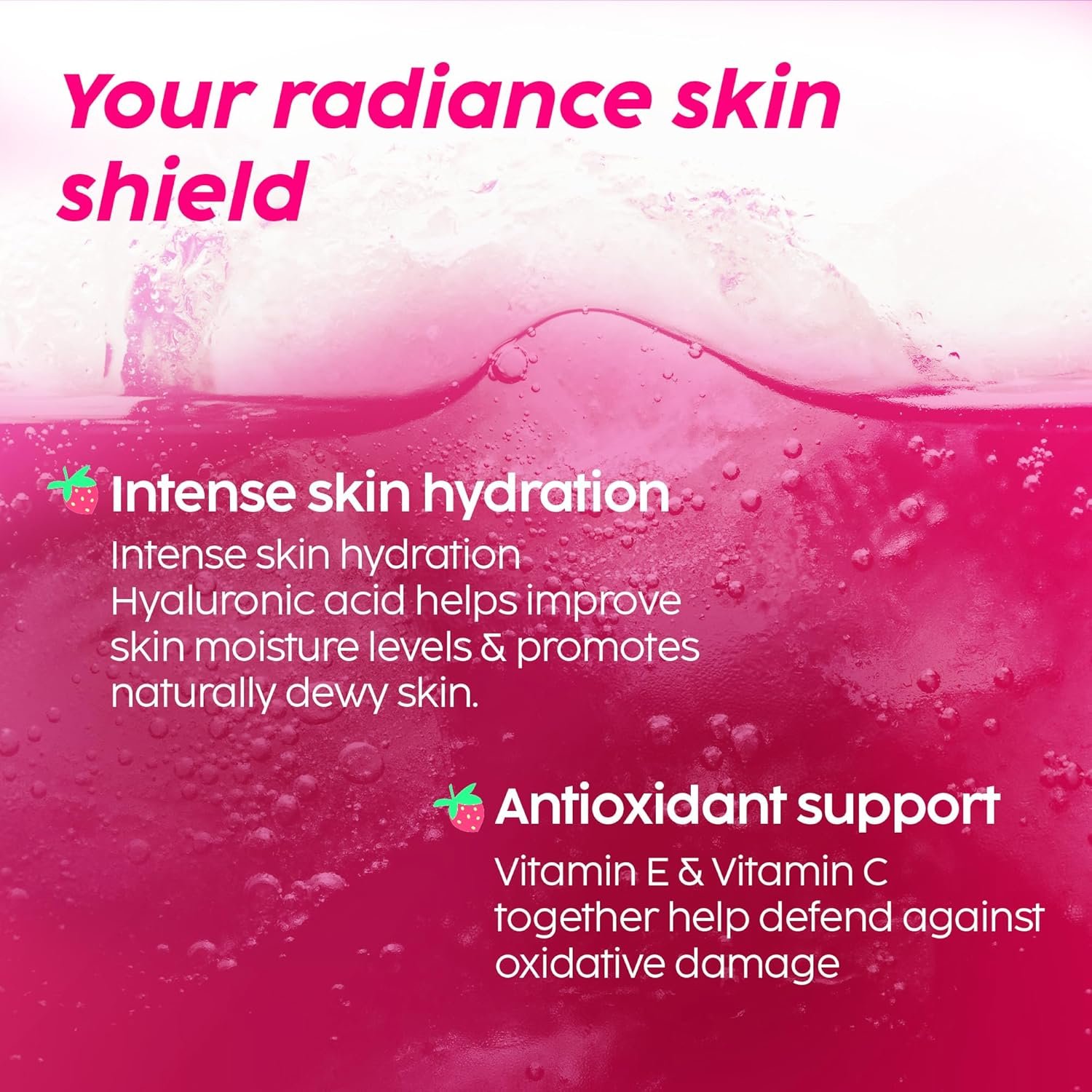 The Plant Fix Plix Glutathione Effervescent Tablets for Clear, Glowing & Youthful Skin | 600mg Glutathione, Vit E & Hyaluronic Acid | No Maltodextrin | Strawberry | Pack of 2 thumbnail