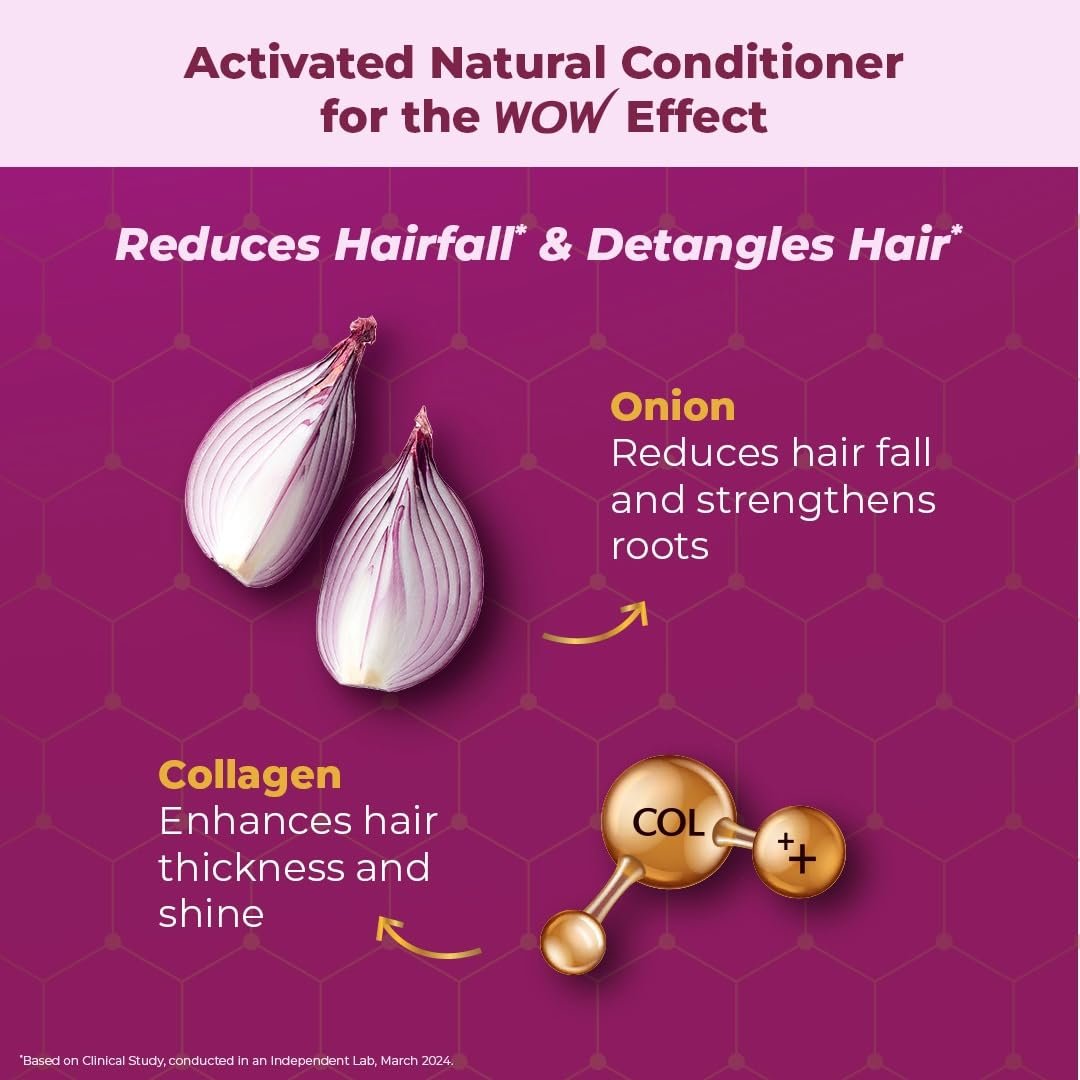 WOW Skin Science Onion + Collagen Anti-Hairfall Conditioner - No Parabens, Mineral Oil, Silicones, Color & Peg - 250 ml thumbnail
