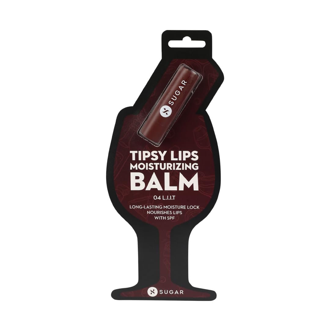 SUGAR Cosmetics Tipsy Lips Moisturing Balm with Vitamin E, Shea Butter and Jojoba Oil | Tinted Lip Balm with SPF | Lip Protection & Nourishment | 4.5gm - 04 L.I.I.T thumbnail