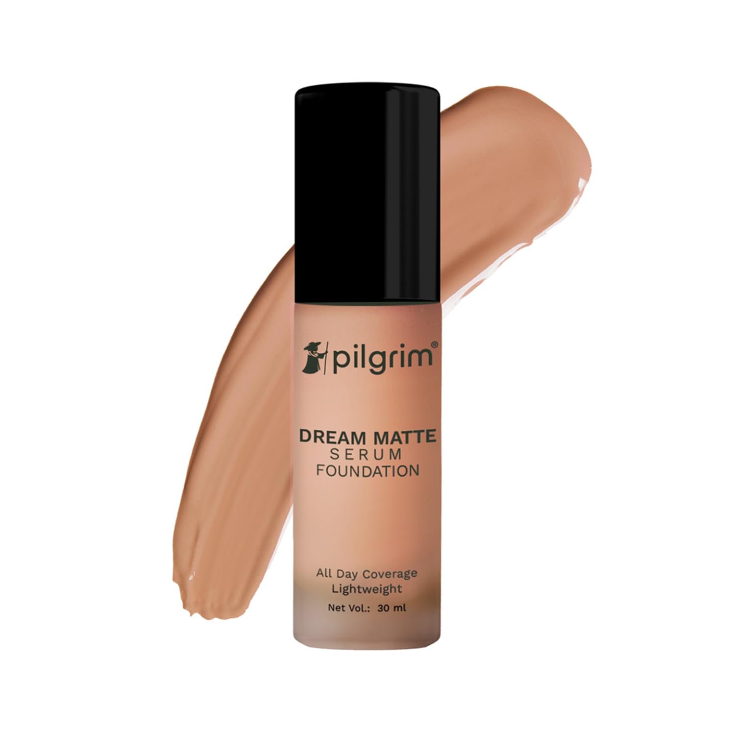 Pilgrim Medium Rich Caramel Serum Liquid Foundation, Matte & Poreless,30 ml |Foundation for face make up infused |Water-Resistant,All Day Coverage| All Skin Types