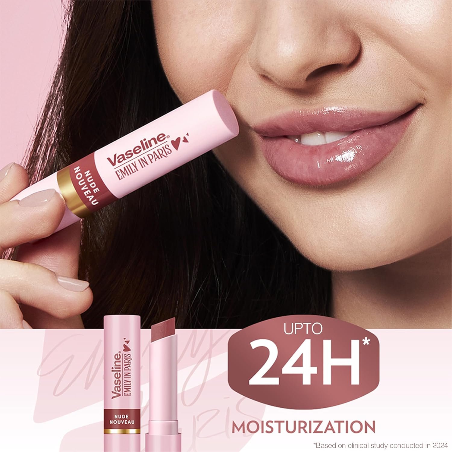 Vaseline Nude Nouveau | Emily in Paris Limited Edition | Nude Tinted Lip Balm Stick, 24H Moisturization, 3g thumbnail