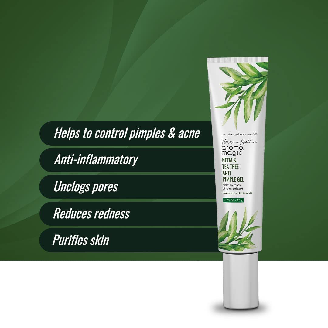 Aroma Magic Neem & Tea Tree Anti Pimple Gel - 20gm (Pwrd by Niacinamide) thumbnail