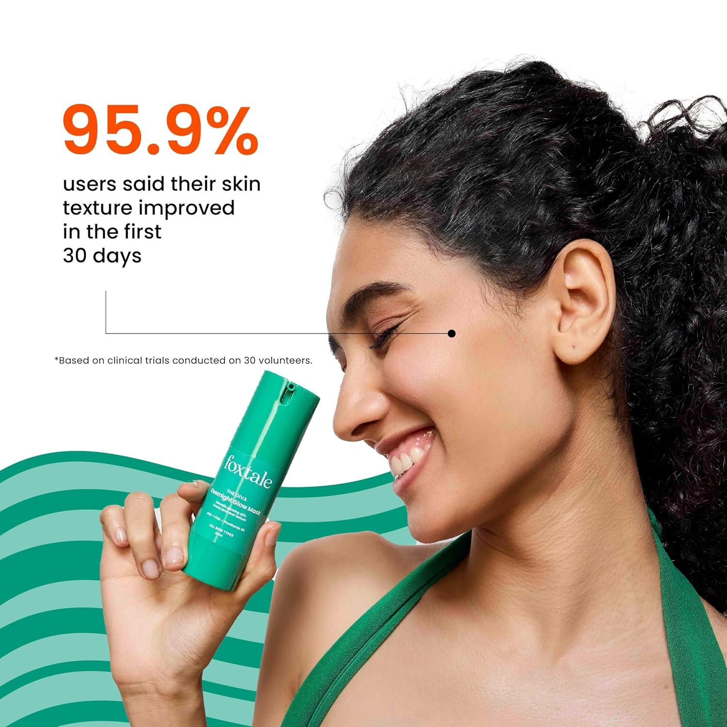 Foxtale Overnight Glow Mask | 4% Glycolic Acid | 3% Lactic Acid |Reduces Blackheads, Whiteheads | 30 Second Salon like Brightening Facial for Glowing Skin | Men & Women - 30ml thumbnail
