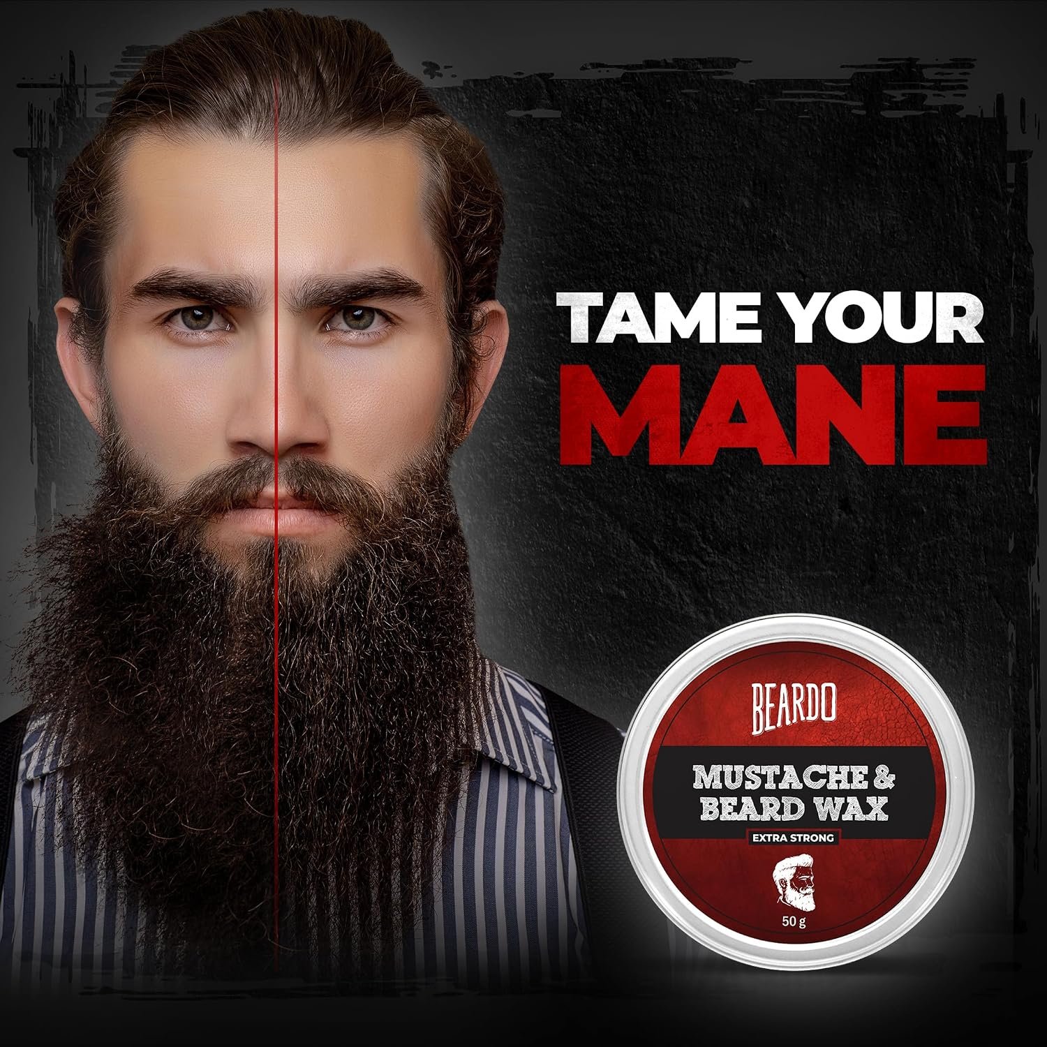 Beardo Beard and Mustache Wax, 50 gm | Beard Wax for Beard & Mustache Styling | Long Lasting Extra Strong Hold Wax for Men | Beard Hair Wax for Smooth, Shiny & Healthy Beard thumbnail