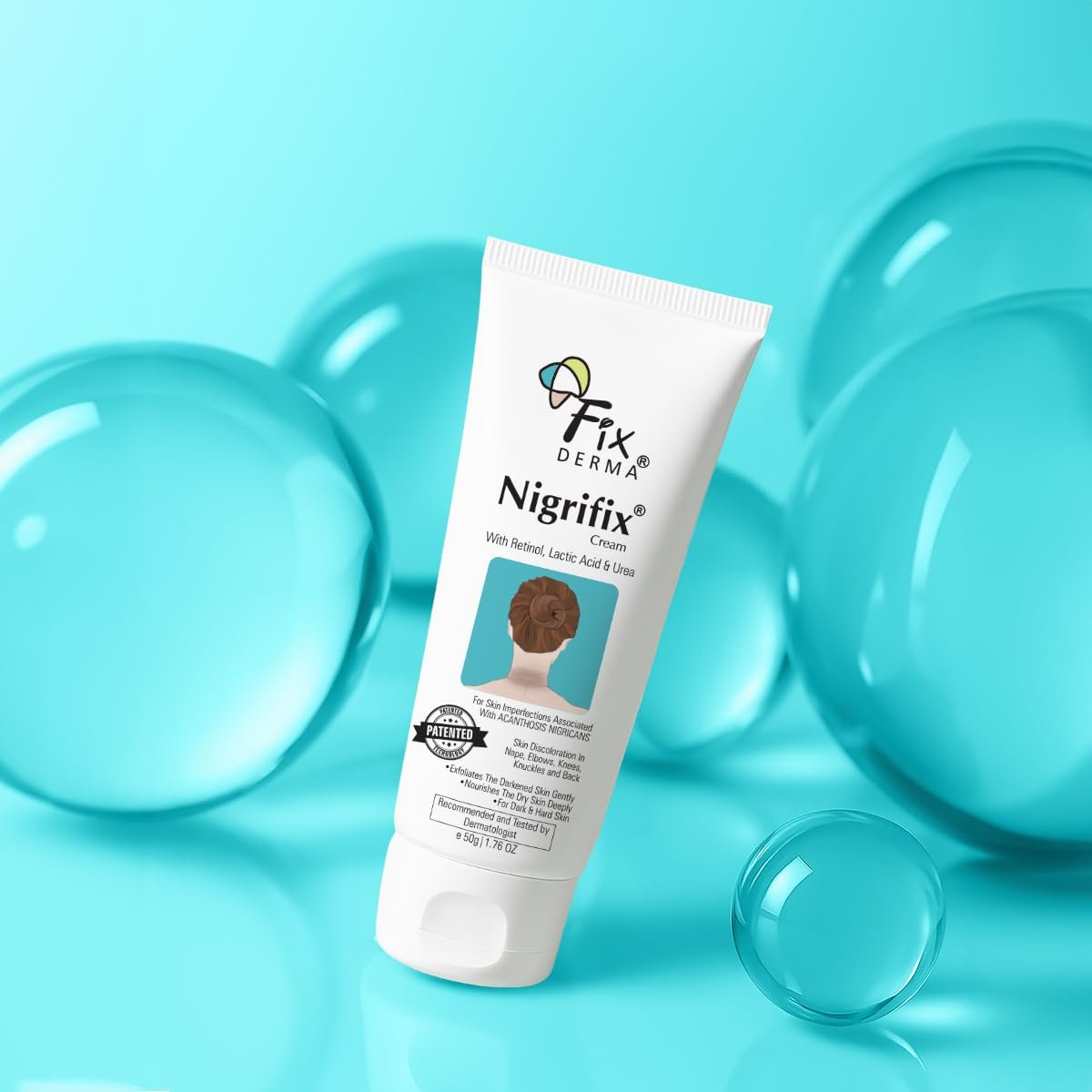 Fixderma Nigrifix Cream for Acanthosis Nigricans with Lactic Acid | Dermatologist Tested Retinol Cream | For Dark Body Parts like Neck, Ankles, Thighs & Elbows | Exfoliant- 50g thumbnail