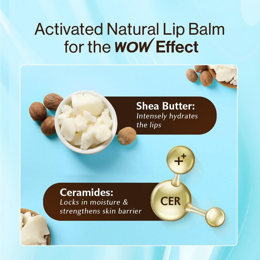 WOW Skin Science Shea Butter Nourishing Lip Balm with Ceramides – Hydrating Lip Balm for Dry, Chapped Lips | Strengthens Lip Skin Barrier | SPF 30 | 4g thumbnail