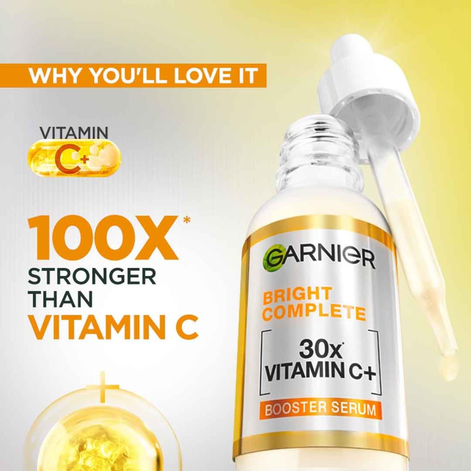 Garnier Vitamin C + Face Serum for Skin Brightening & Anti-Dark Spots, 30ml  |Suitable for Oily, Dry, Sensitive Skin |For Men thumbnail