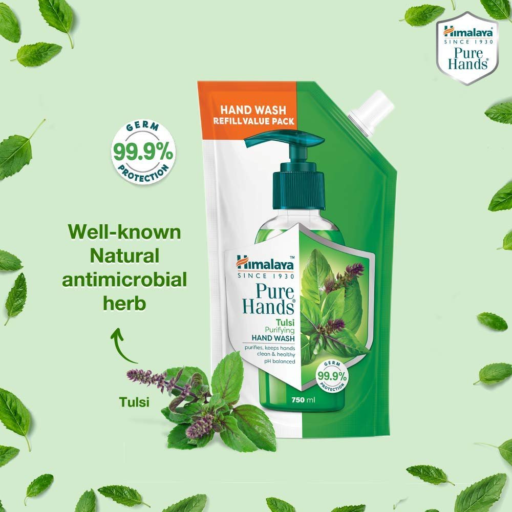 Himalaya Pure Hands | Purifying Tulsi Hand Wash Refill - 750 ml | 99.9% Germ Protection thumbnail