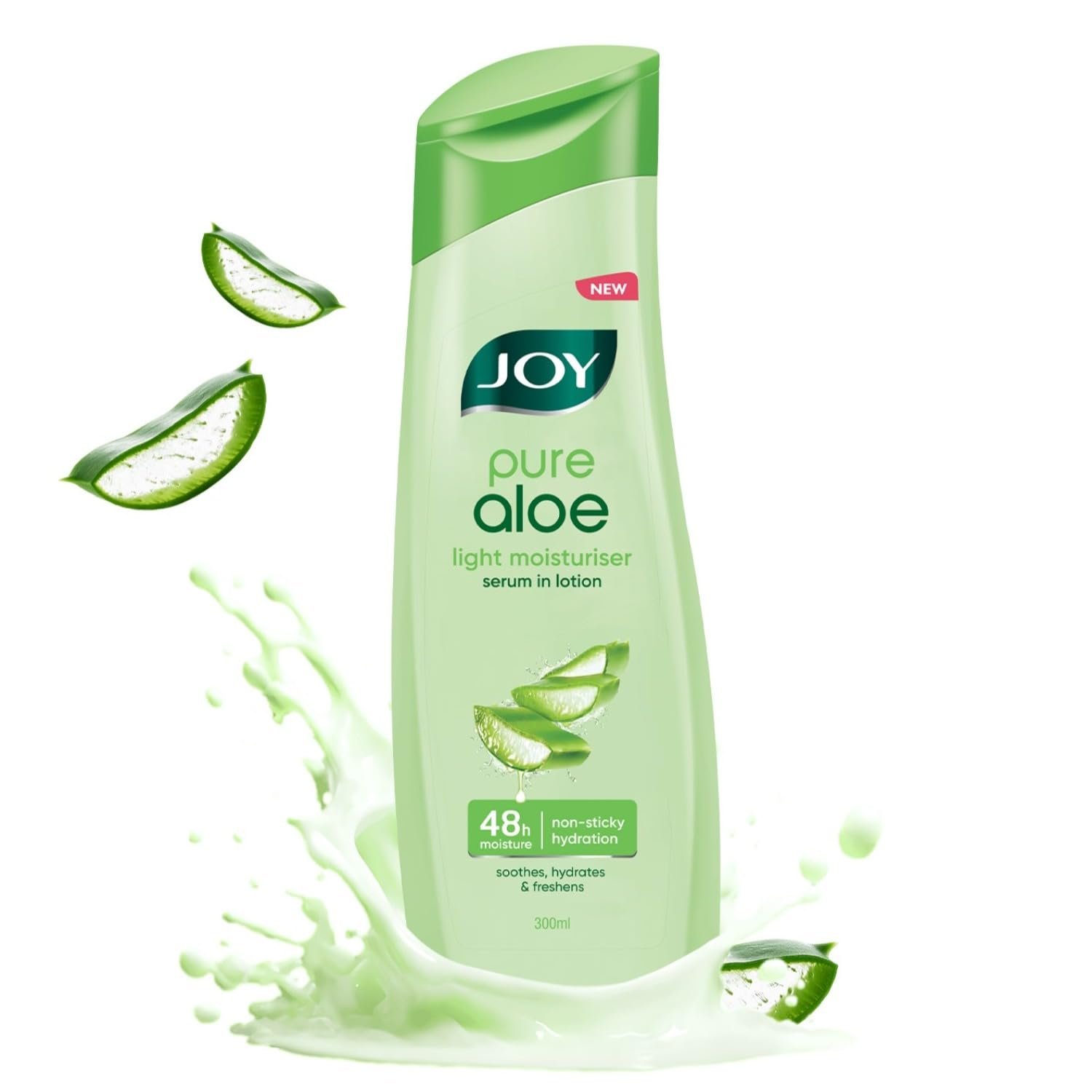 Joy Pure Aloe Light Moisturising Body Lotion 300ml | 48 Hour Moisture | Soothes, Hydrates & Freshens | Ideal for Winter | For All Skin Types | Lightweight, Non Sticky & Non Greasy