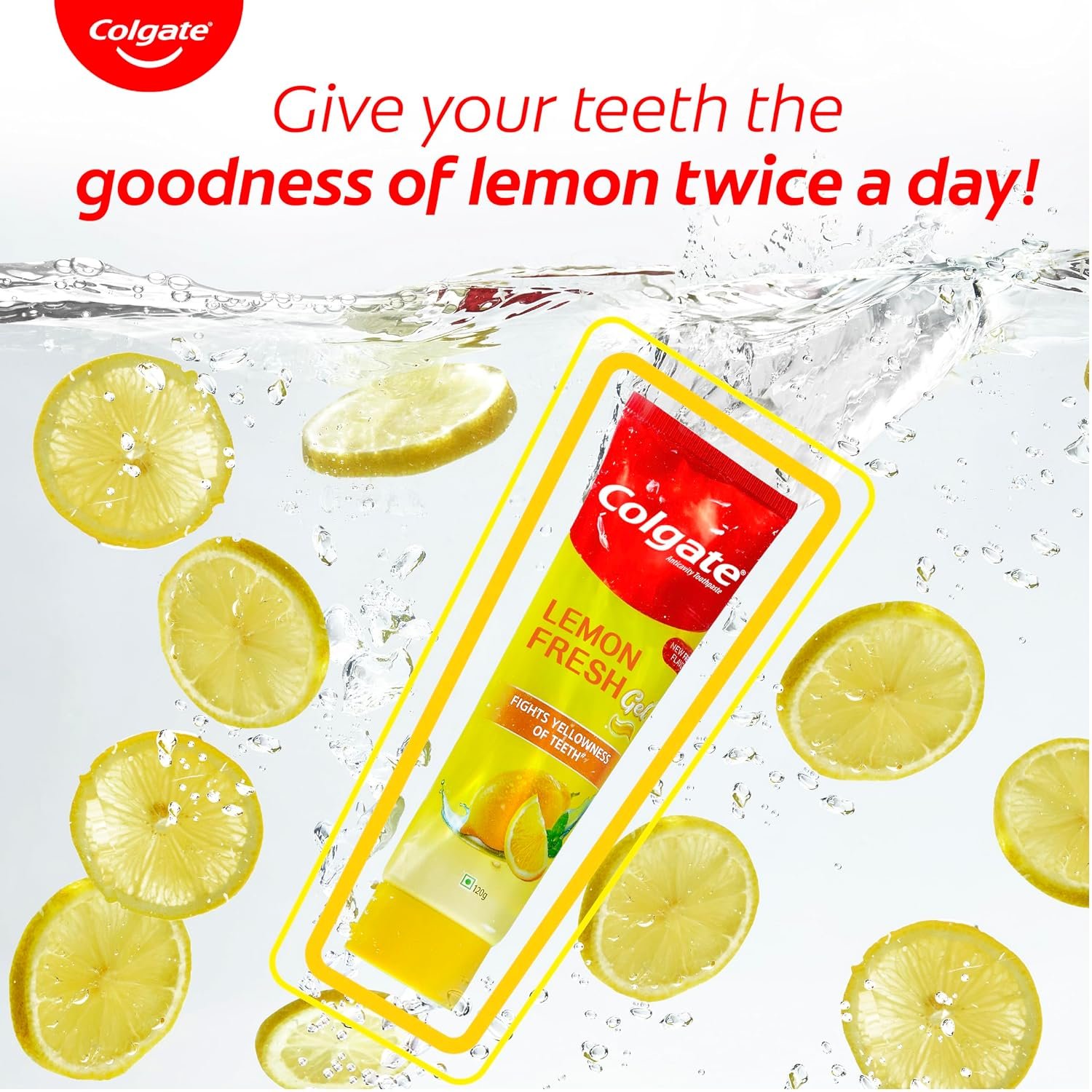 Colgate Lemon Fresh Gel Toothpaste | Tooth Paste Fights Yellowness of Teeth | Colgate Paste Toothpaste with New Fresh Flavor (120gm) thumbnail