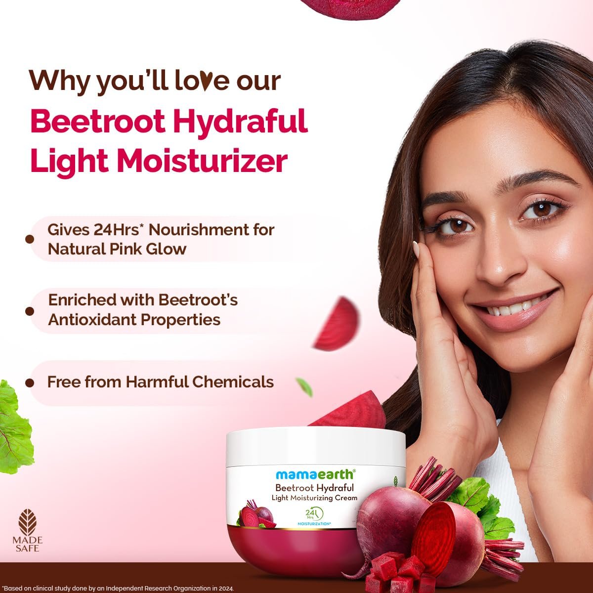 Mamaearth Beetroot Hydraful Light Moisturizing Cream 200g thumbnail