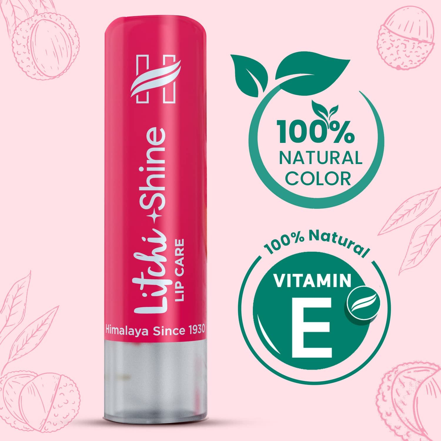 Himalaya Litchi Shine Lip Balm | 4.5gm|100 % Natural Colour | Naturally glossy | Younger Lips | Natural Vitamin E thumbnail