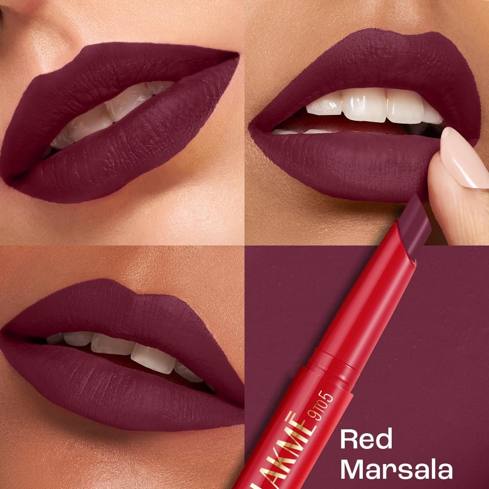 Lakme 9 to 5 Forever Matte Lip Crayon, Red Marsala, 1.1g, for Smooth and Supple Lips, with Vitamin C, Matte Finish, 8 Hr Hydration, Long Lasting all day comfort, Retractable Crayon thumbnail