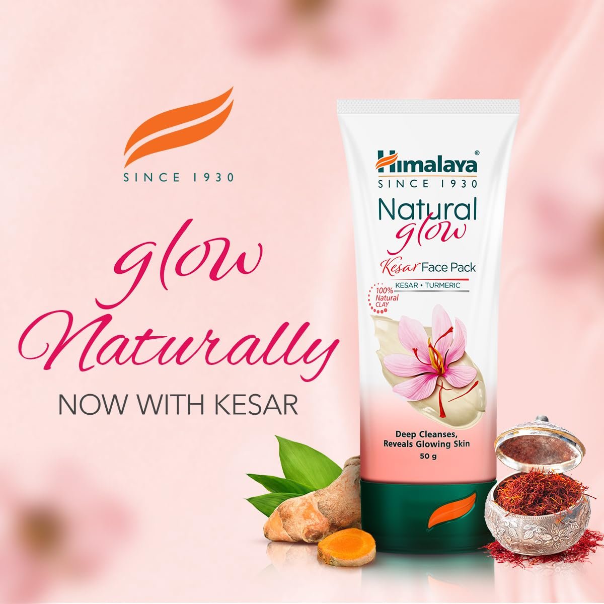 Himalaya Natural Glow Kesar Face Pack – Radiance & Brightening Face Pack for Fresh, Glowing-Looking Skin, 100g thumbnail