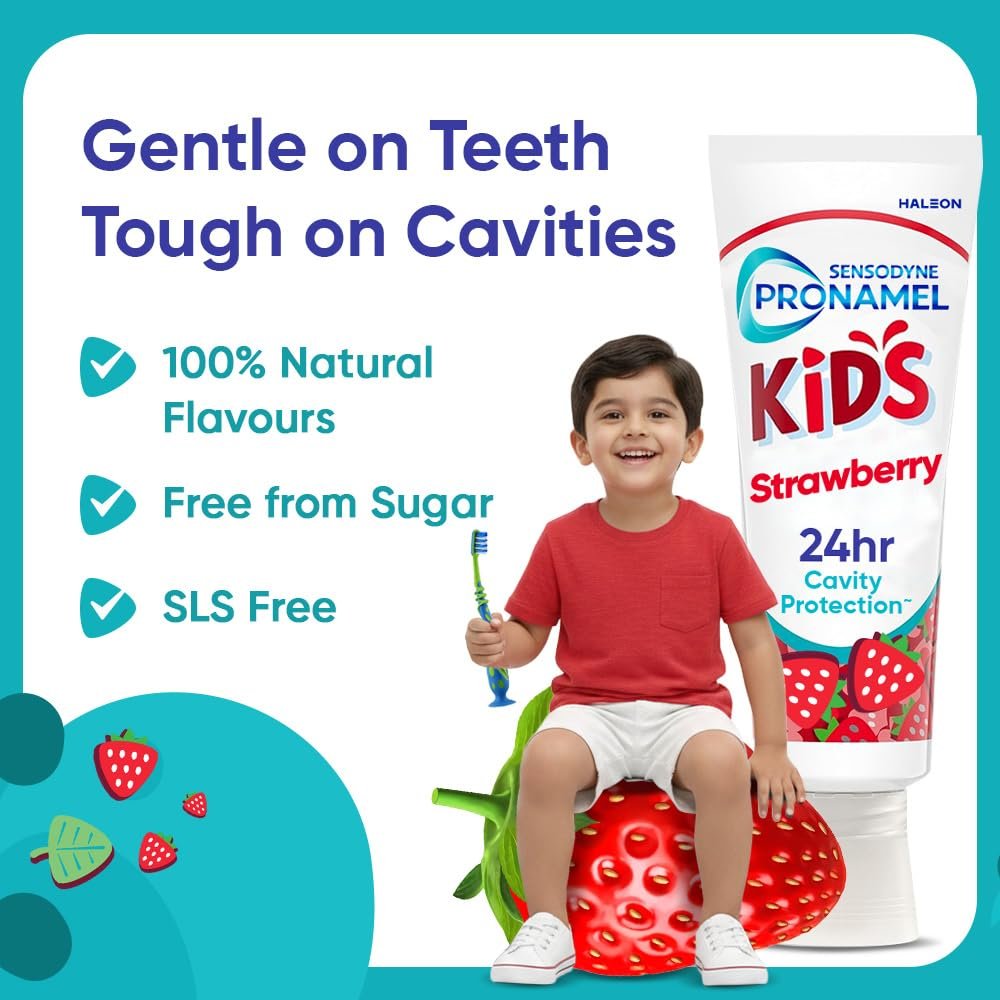 Sensodyne Pronamel Kids Toothpaste for 2+ yrs | 24Hr Cavity Protection | Strawberry Flavour | IDA Approved | Kids Paste | SLS-Free, Sugar & Paraben-Free | Non-Toxic | 100% Natural Flavour – thumbnail