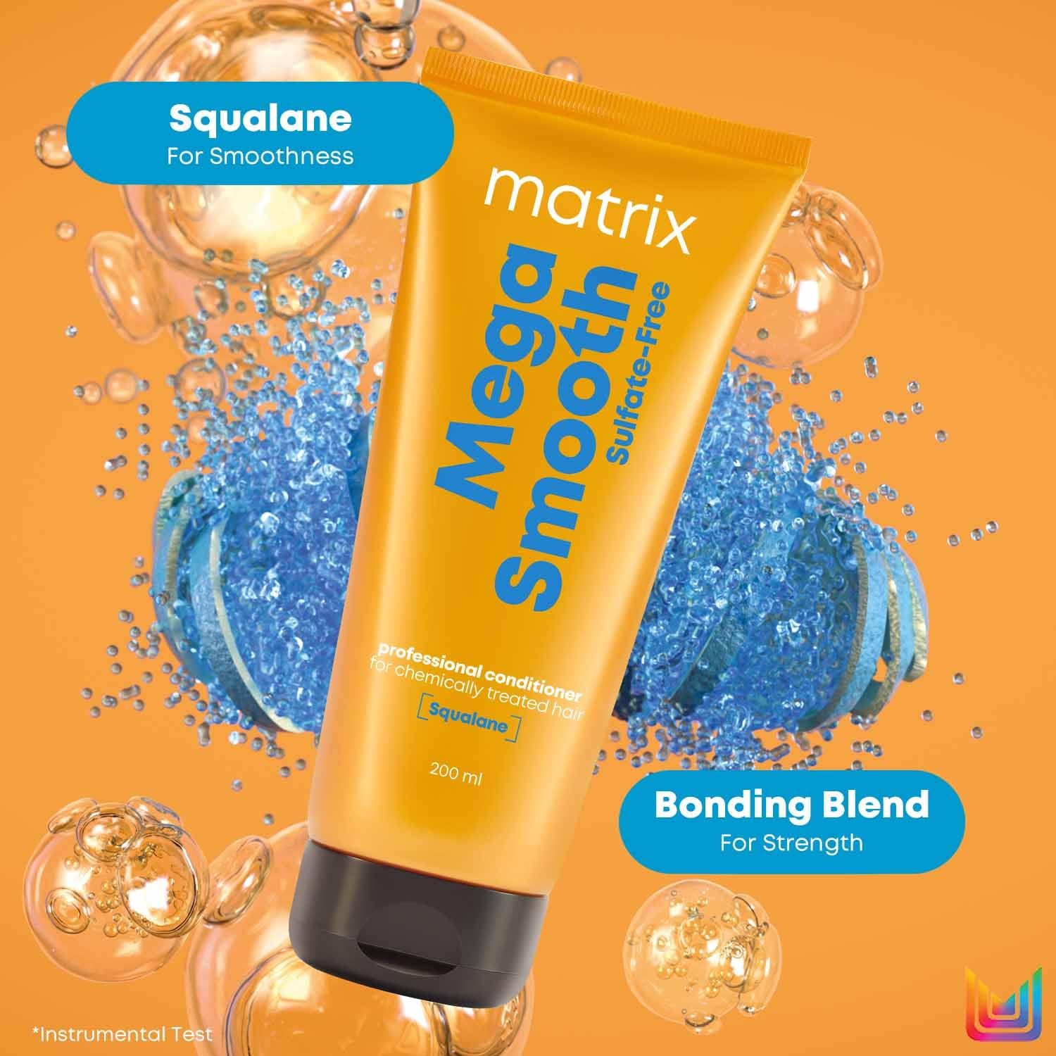 Matrix Professional Mega Smooth Sulfate-free Conditioner with Squalane and Bonding Blend for Gentle Care and Bond Repair | Smoothens Hair | Safe for Chemically Treated Hair | 200ml thumbnail