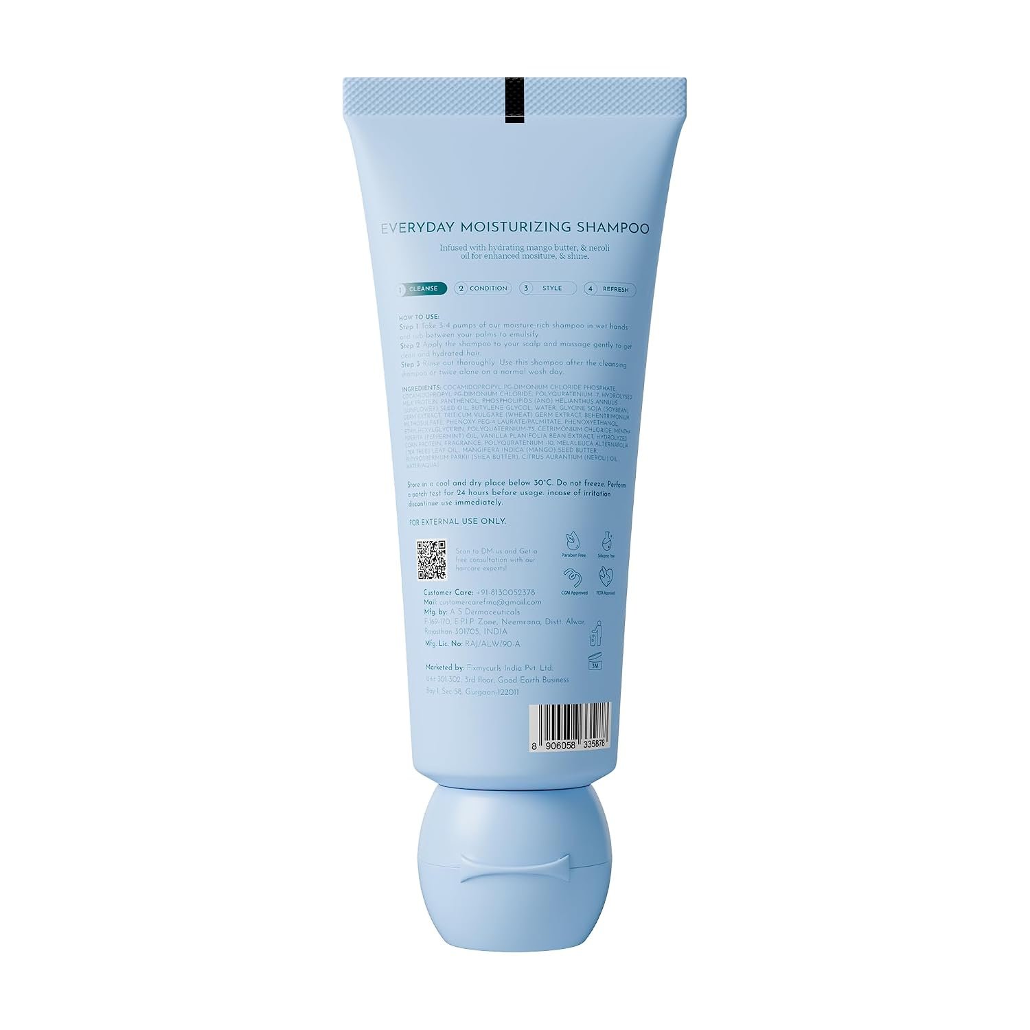 Fix My Curls Everyday Moisturizing Shampoo | For Thick Curly, Wavy & Dry Hair Types | Low Lather, Kid Friendly, Sulphate Free Co-Wash | Cruelty, Paraben & Silicone Free| 50ml thumbnail