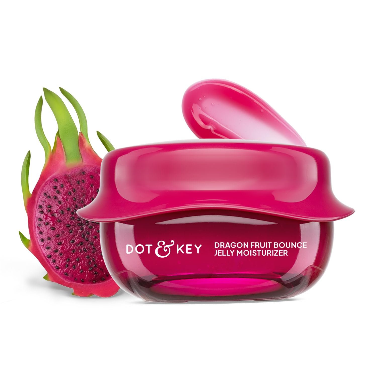 Dot & Key Dragon Fruit Bounce Jelly Moisturizer, Plant PDRN & Niacinamide, For Oily & Combination Skin, Deeply Hydrates, Bouncy, Plump Skin, Lightweight, Non-Sticky | 60ml