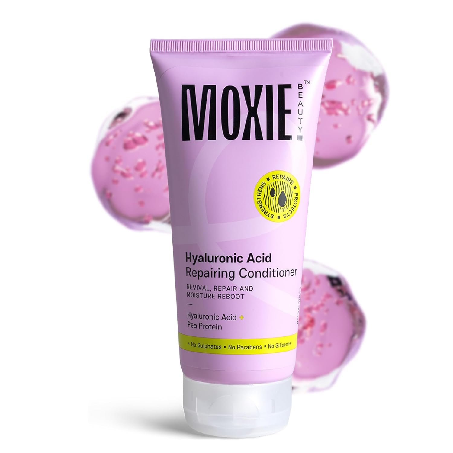 Moxie Beauty Hyaluronic Acid Repair Conditioner, Silicon Free (Full Size) A lightweight, silicone-free conditioner that delivers deep hydration and damage repair while strengthening hair