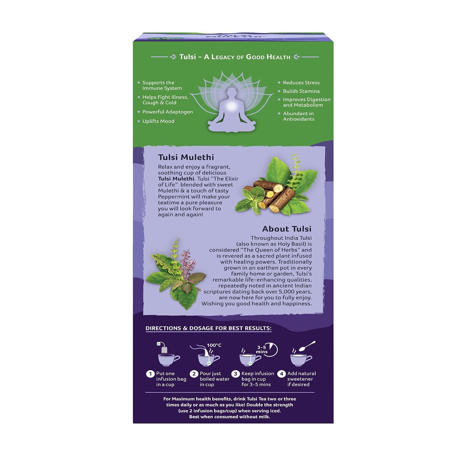 Organic India Tulsi Mulethi Green Tea, 25 Bags thumbnail
