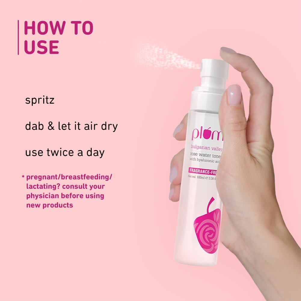 Plum Bulgarian Valley Rose Water Face Toner | for Oily Acne Prone Dry Combination Skin | Women & Men | 100ml thumbnail