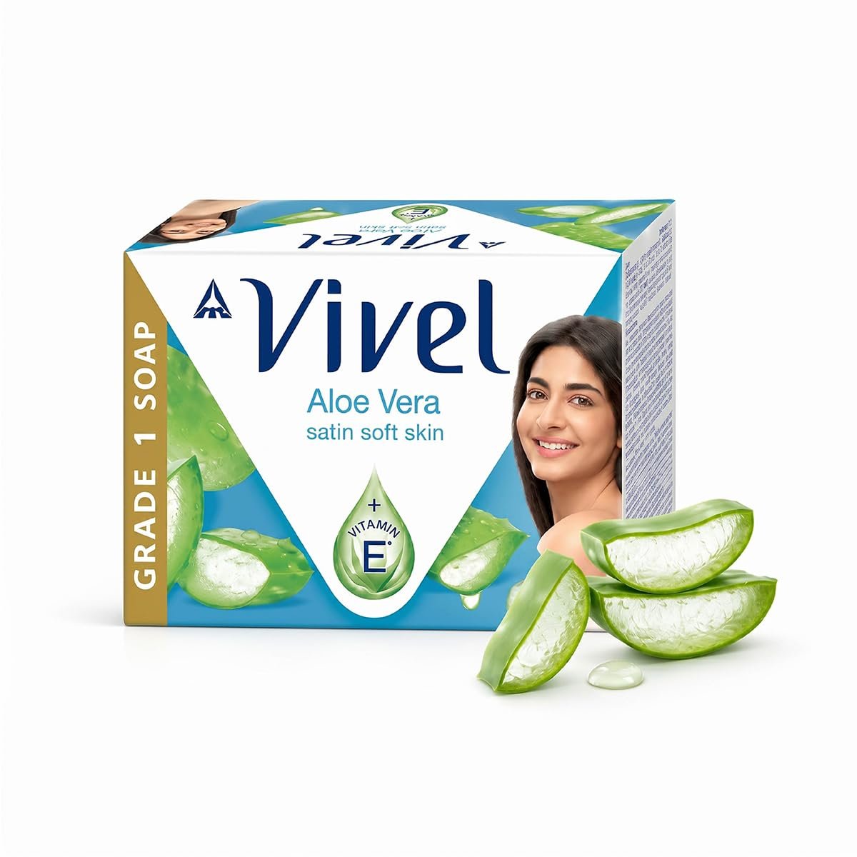Vivel Aloe Vera Soap | BIS Grade 1 Bathing Soap with 76% TFM | Moisturizing Soap for Soft, Smooth & Refreshed Skin | Pack of 4 × 150g (600g Total) thumbnail