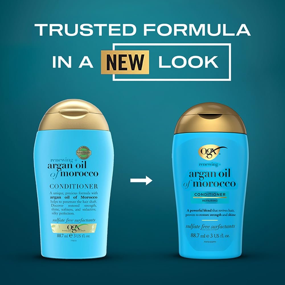 OGX Renewing + Argan Oil of Morocco Hydrating Growth Hair Conditioner to Help Moisturize, Soften & Strengthen Hair | Cold Pressed Argan oil with vitamin E  88.7ml thumbnail