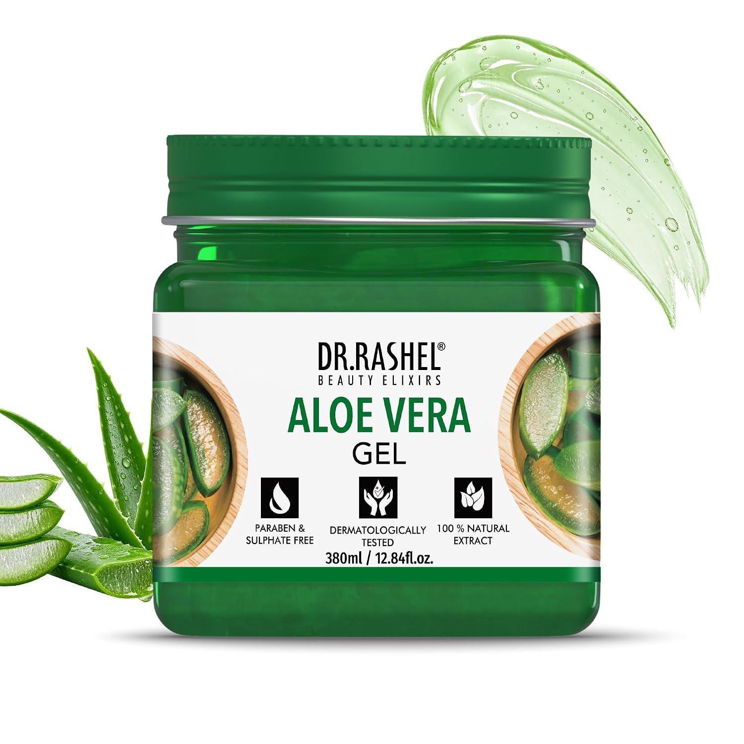 DR.RASHEL Beauty Elixirs Aloe Vera Gel with natural Aloevera Extract for Men & Women for Moisturize and Sooth Glowing Skin with No Parabens, SLS, Silicones & Colour (380ml)