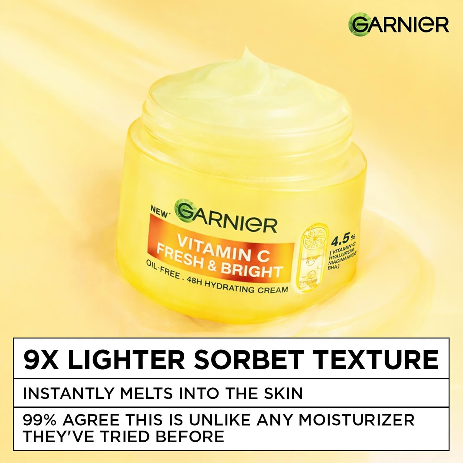 Garnier Fresh & Bright Vitamin C Sorbet Gel Face Moisturizer Cream, 45g For Hydration & Dark Spot Reduction, thumbnail