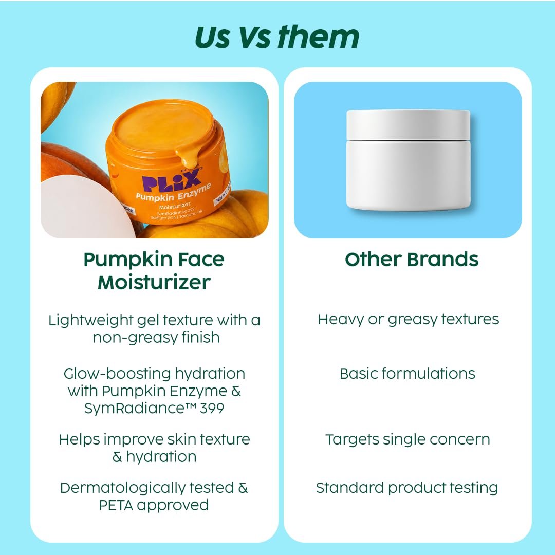 PLIX The Plant Fix Pumpkin Face Moisturizer for Glow-Boosting Hydration | Lightweight Gel Texture, Non-Greasy & Quick Absorbing | All Skin Types thumbnail