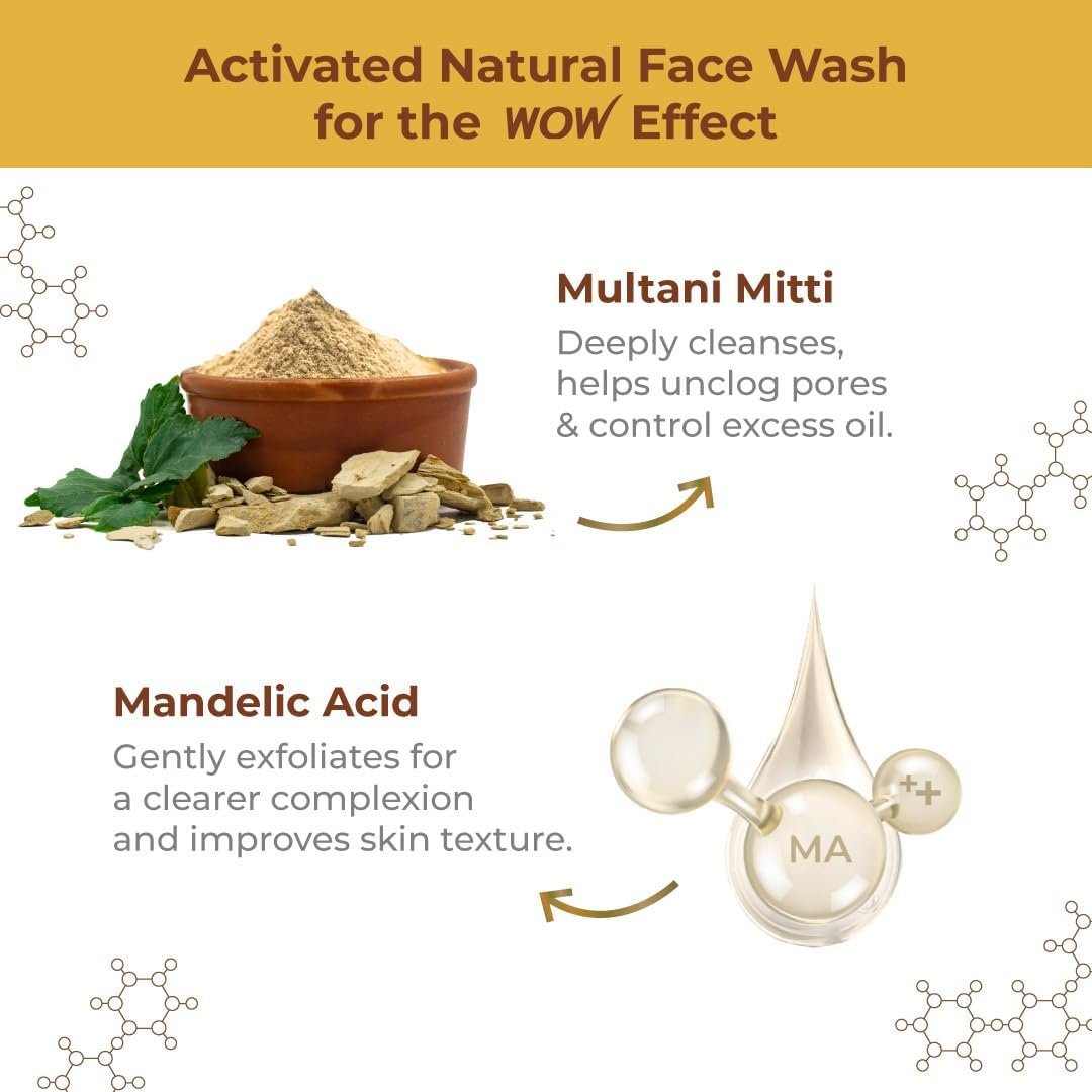 WOW Skin Science Purifying Multani Mitti Face Wash for All Skin Types | Controls Excess Oil | Brightens & Purifies Skin | Face Wash for Women & Men | Paraben Free | (150ml) thumbnail