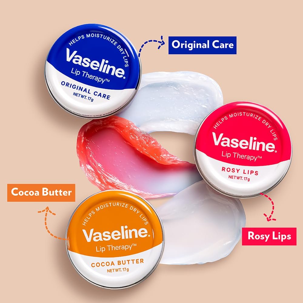 Vaseline Lip Tins Cocoa Butter, 17g | Infused with Cocoa Butter for Hydration & Glossy Shine Softline (Transparent) thumbnail