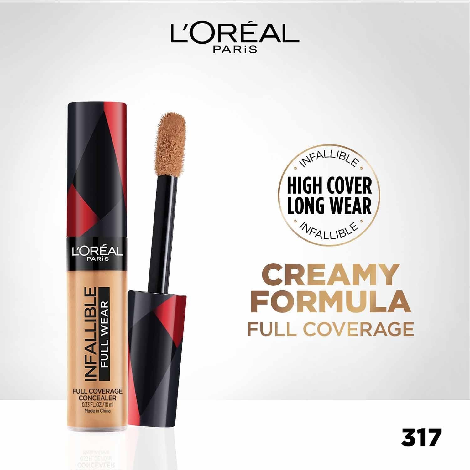 L'Oreal Paris Infallible Full Coverage Concealer, Shade 317 - 10g thumbnail