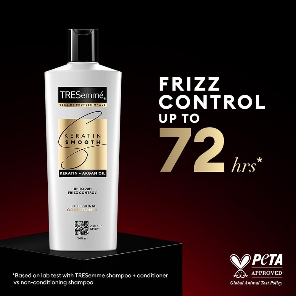 TRESemme Keratin Smooth Conditioner 80ml With Keratin Protein and Argan Oil | Salon-Like Smooth Hair | Up To 72H Frizz Control thumbnail