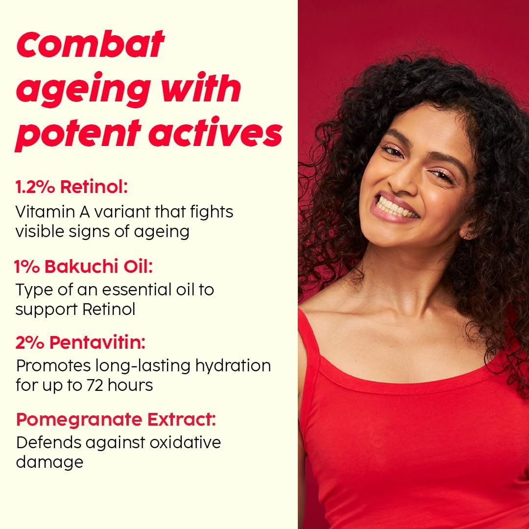 PLIX The Plant Fix Pomegranate 1% Retinol Anti-Ageing Night Cream | Helps Reduce the Appearance of Fine Lines & Wrinkles | Overnight Moisturizer for Smooth, Firm & Youthful-Looking Skin | 50 thumbnail