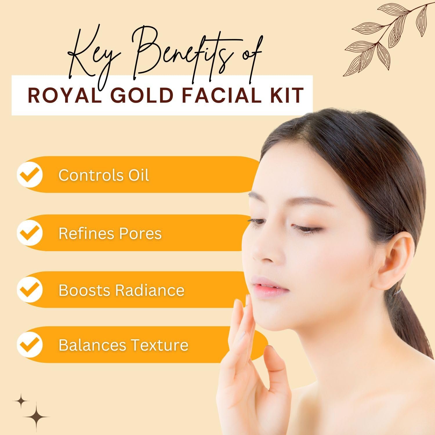 Aroma treasures Royal gold facial kit - For Oily Skin (One time uise kit) thumbnail