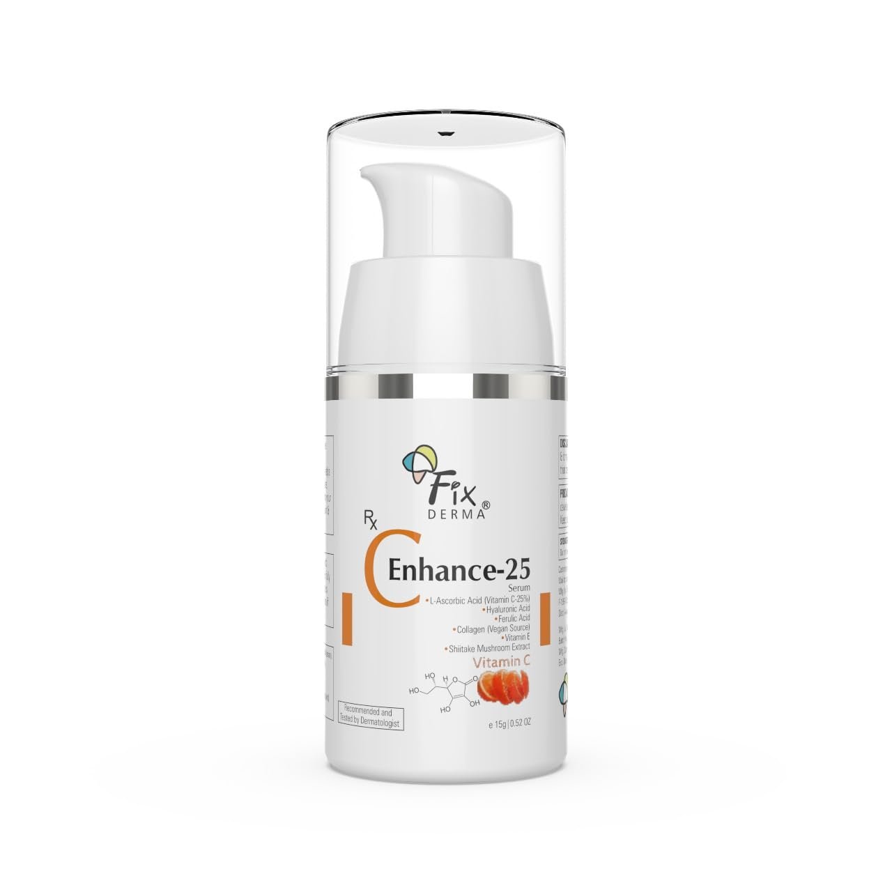 Fixderma 25% Vitamin C Serum for Face, C" Enhance for Glowing Skin, Anti Aging Face Serum for Unisex Reduces Fine Lines, Wrinkles & Age Spots, Skin Brightening & Lightening for Face, 15ml thumbnail