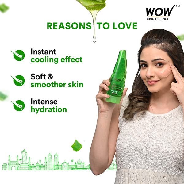 WOW Skin Science 99% Pure Aloe Vera Gel for Face, Skin & Hair - 150ml | Ultimate Gel For Glowing Skin | For Both Men and Women thumbnail