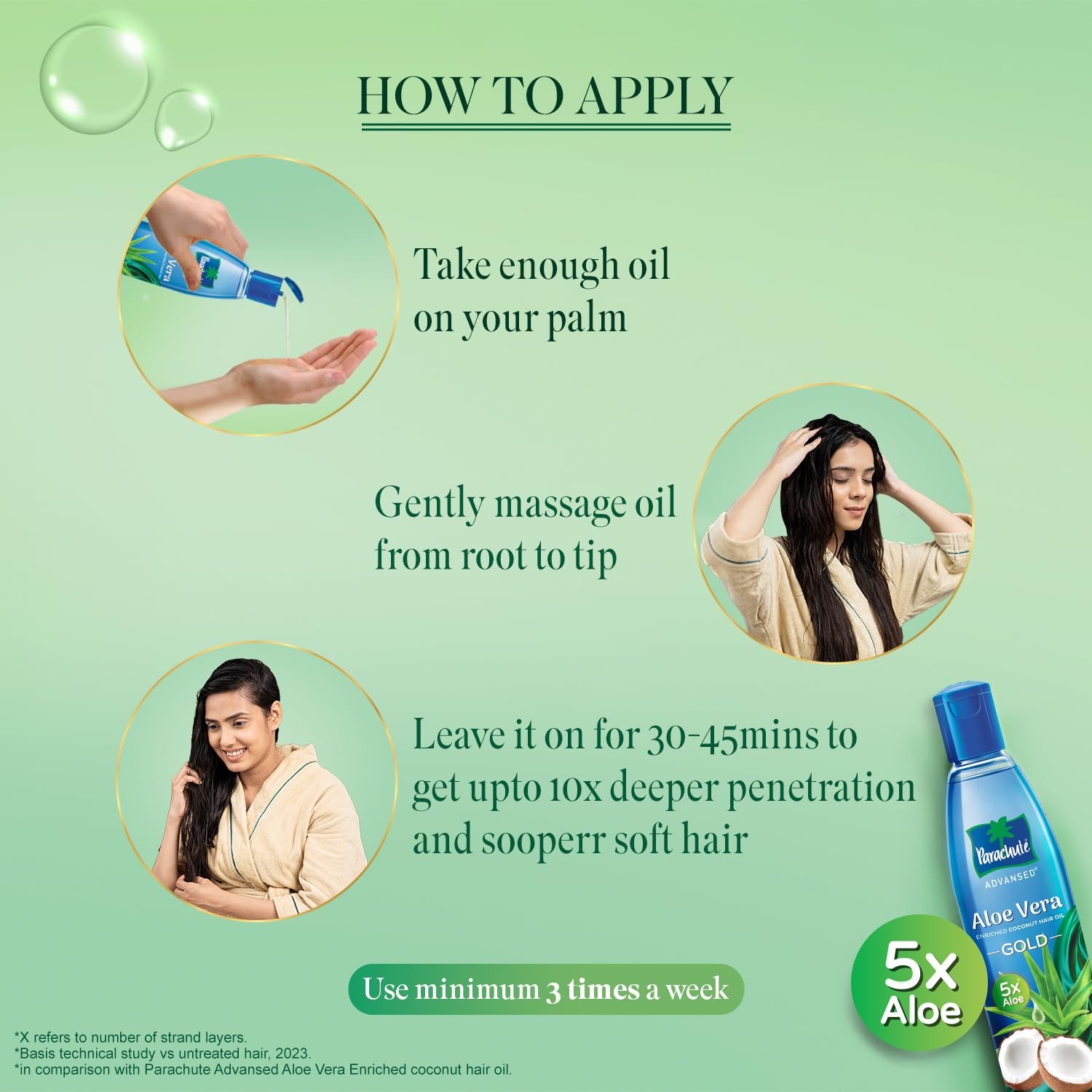 Parachute Advansed Aloe Vera Enriched Coconut Hair Oil Gold | 5X Aloe Vera With Coconut Oil| Makes Hair Sooperr Soft | 400ml thumbnail