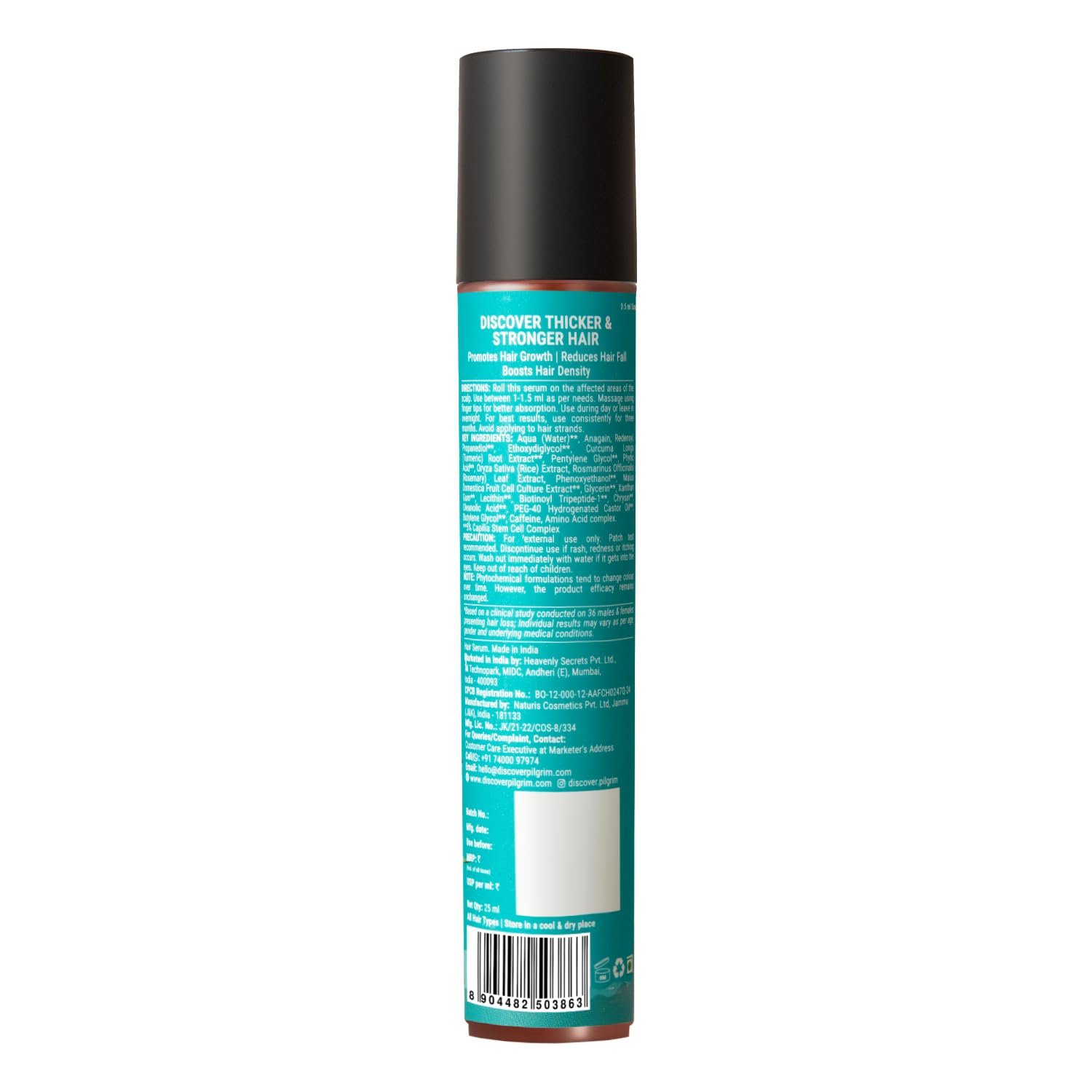 Pilgrim Advanced Hair Growth Serum Roll On with Redensyl & AnaGain - 25ml New Hair Growth in 28 Days, Korean Black Rice, Rosemary, Reduce Hair Fall, Hair Regrowth, Increase Hair Density, Thi thumbnail