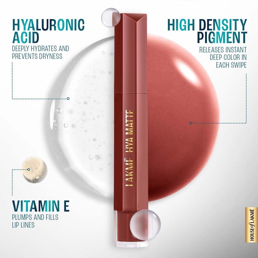 LAKMÉ 9to5 Hya Matte Lip Liquid + Hyaluronic Acid Monday Mocha 5.3ml thumbnail
