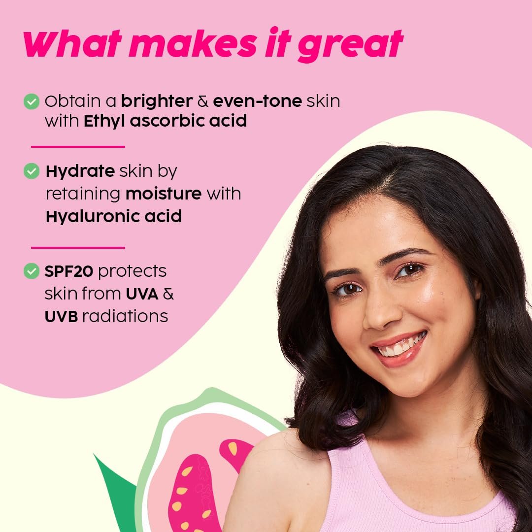 The Plant Fix Plix Guava Glow Smoothie Moisturizer For Brighter Skin (50G) | With Vitamin C & Ala | Face Cream For Even-Tone Skin, Promotes Hydration | For Men & Women thumbnail