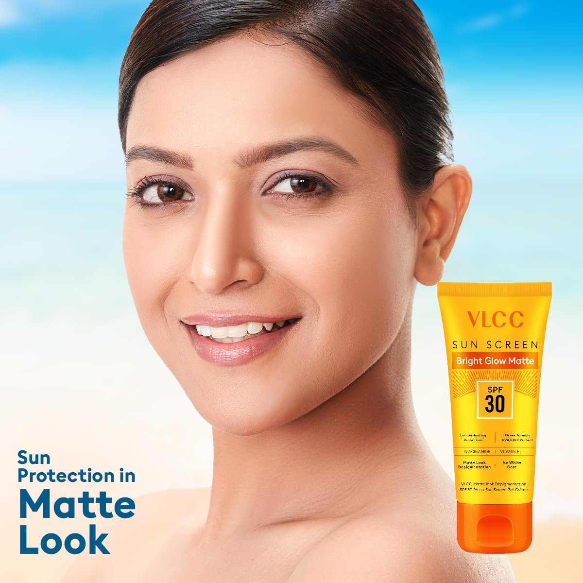 VLCC Bright Glow Matte SPF 30 Sunscreen with PA+++ | Non-Greasy Tinted Formula with Niacinamide, Vitamin E & Grapefruit Extract | 50g thumbnail
