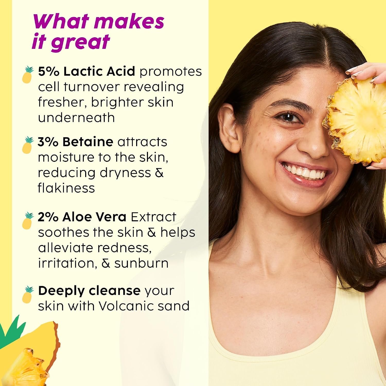 The Plant Fix Plix Pineapple 5% Lactic Acid Exfoliating Body Wash For All Skin Types, Paraben-Free Shower Gel, For Dry, Rough & Strawberry Skin, 236 Ml thumbnail