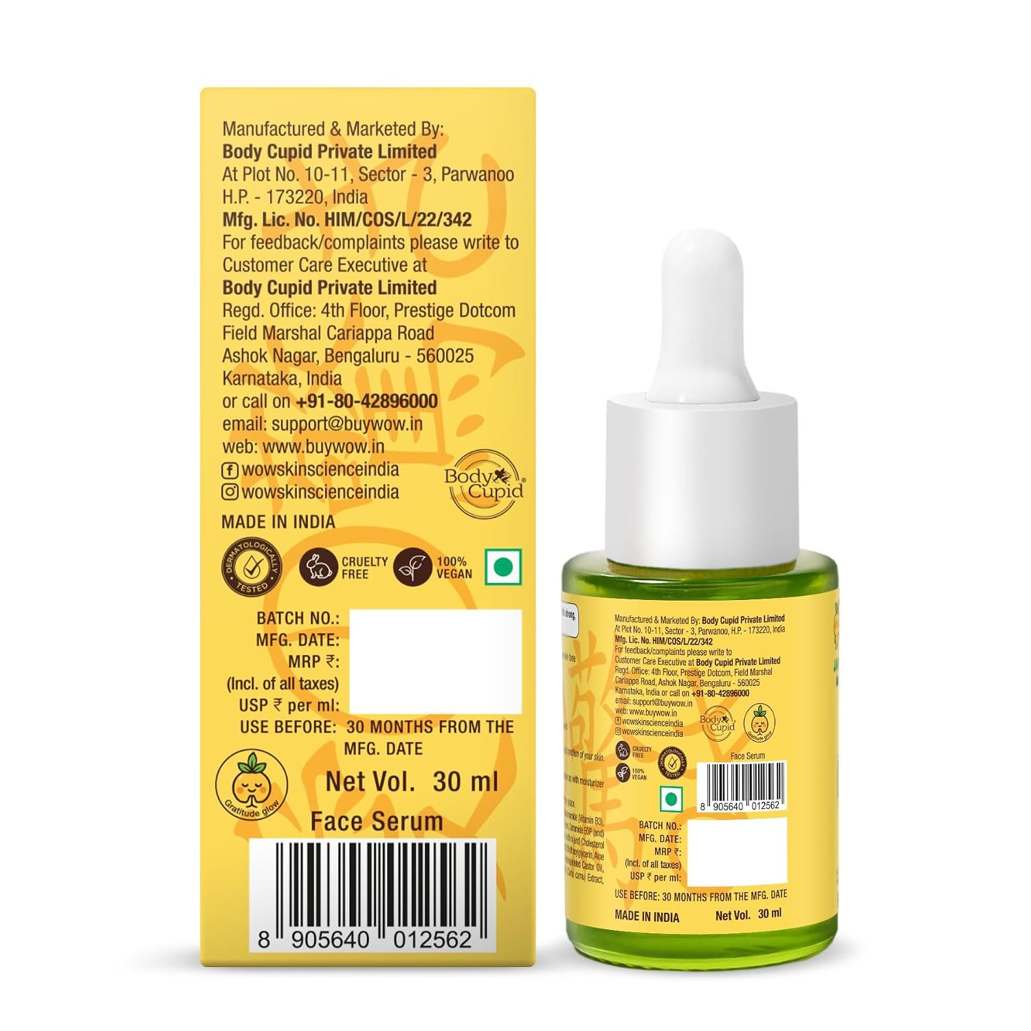 WOW Skin Science Vitamin C Serum | Face Serum with Niacinamide | Japanese Yuzu BarrierGlow™ | 10% Sodium Ascorbyl Phosphate, 5 Ceramides & Hyaluronic Acid | 30ml thumbnail